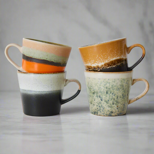 Set of 4 Cappuccino Mugs - Design Vintage