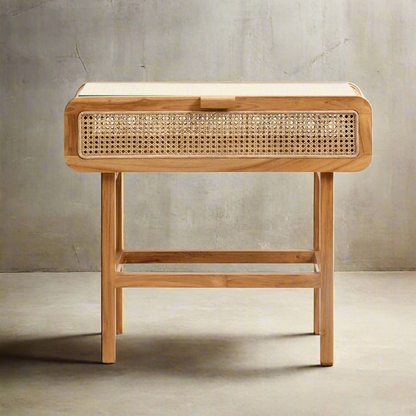 Teak & Cane Console