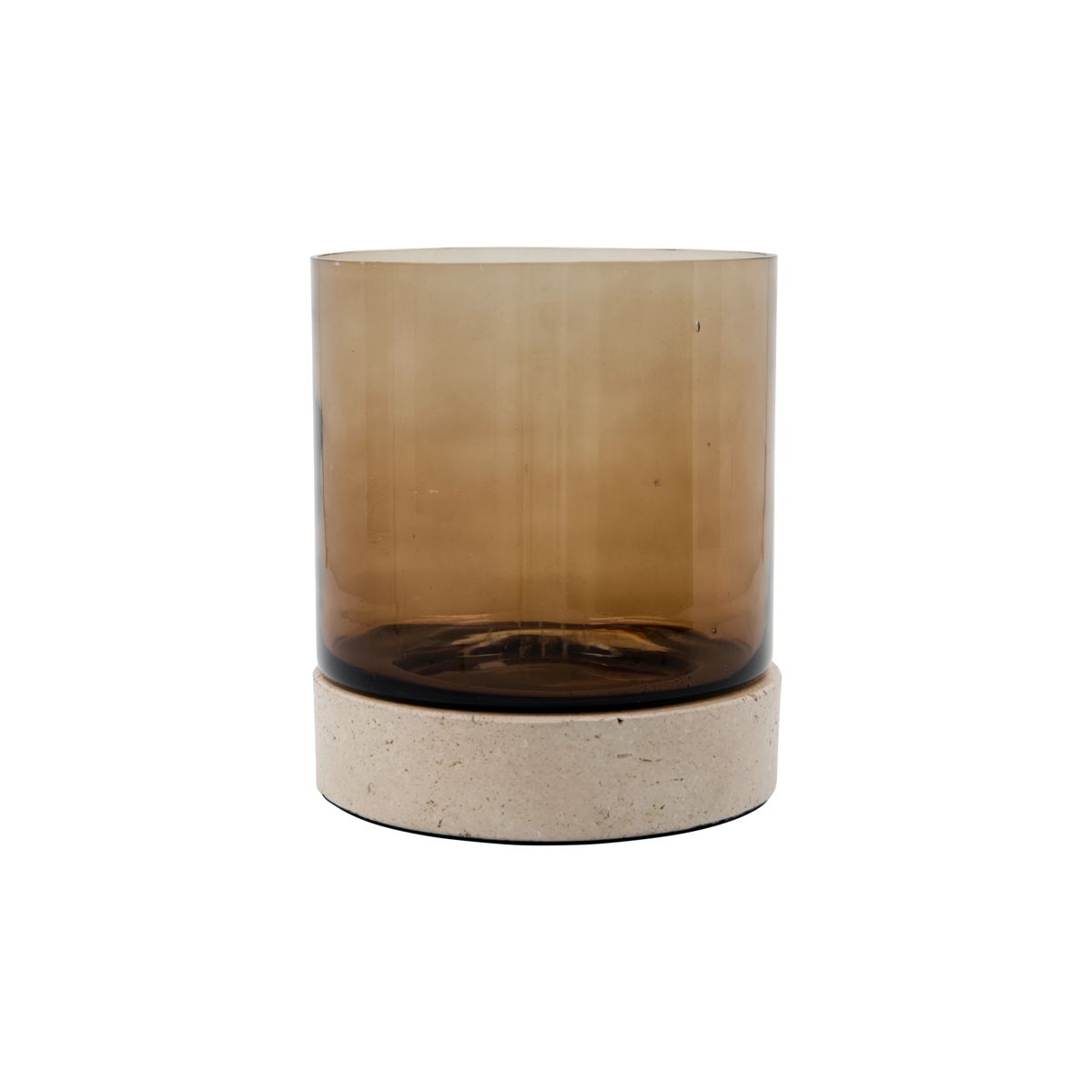 Travertine Glass Candle Holder - Design Vintage