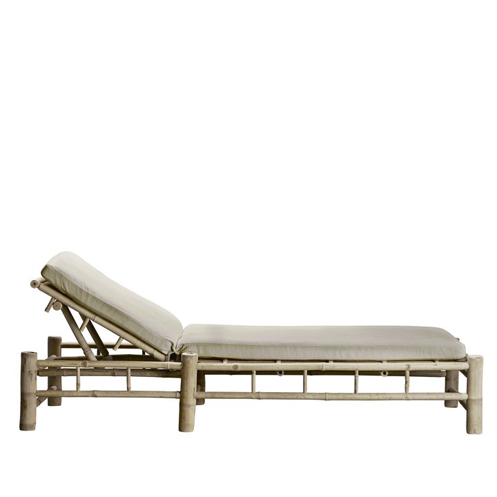 Double Bamboo Sunbed With Cushion - Design Vintage