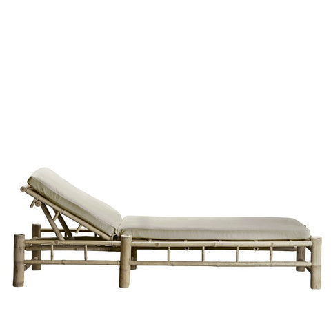 Double Bamboo Sunbed With Cushion