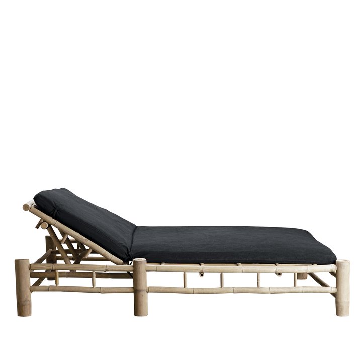 Double Bamboo Sunbed With Cushion - Design Vintage