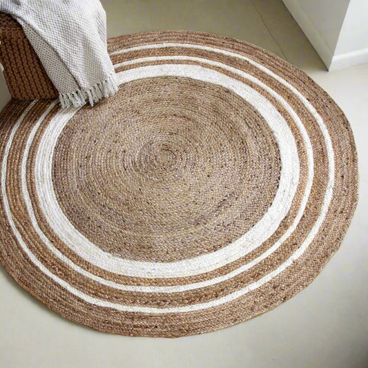 Round Jute Border Rug