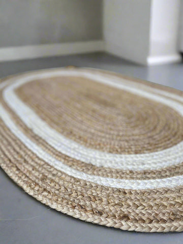 Oval Jute Border Rug