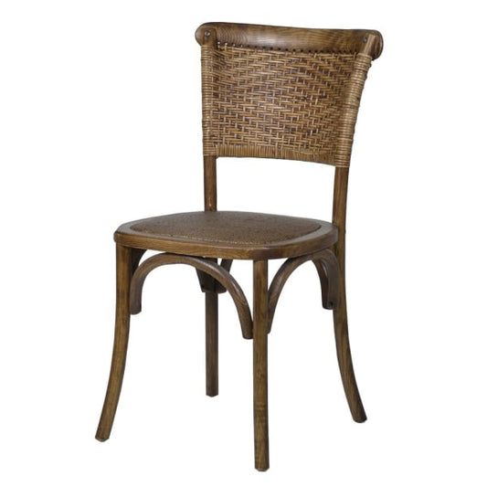Elm and Rattan Dining Chair - Design Vintage