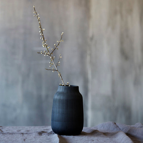 Black Groove Vase