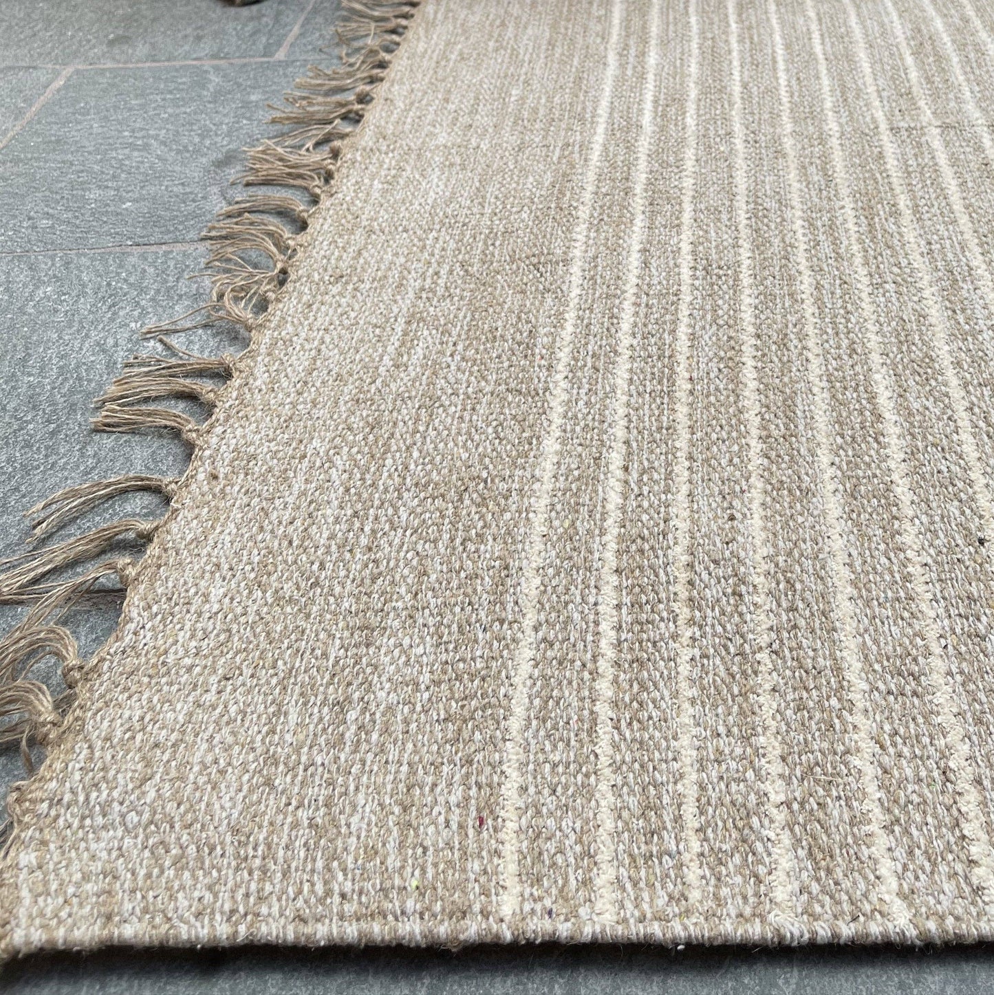 Narrow Stripe Jute Rug