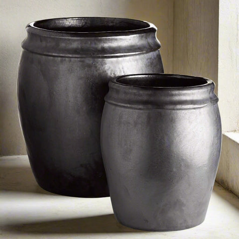 Set of XL Phantom Glazed Planters