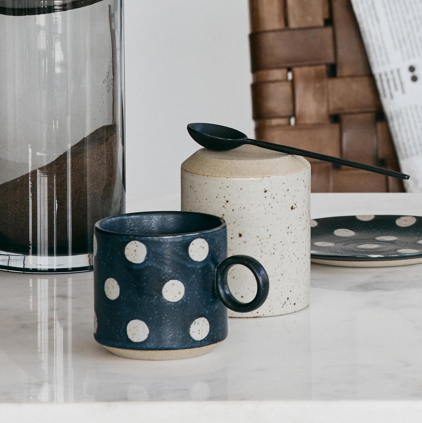 Navy Dot Mug - Design Vintage