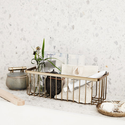 Brushed Brass Basket - Design Vintage